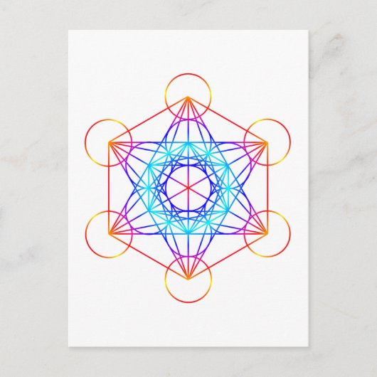 Metatron-Würfel (Farbe 2) Postkarte (Vorderseite)