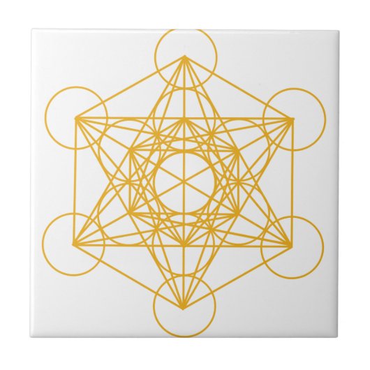 Metatron Würfel-Gold Fliese (Vorderseite)