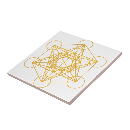 Metatron Würfel-Gold Fliese (Seite)