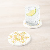 Metatron Würfel-Gold Getränkeuntersetzer (Seite)