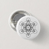 Metatron Würfel-heilige Geometrie Button (Vorne & Hinten)