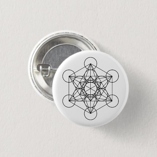 Metatron Würfel-heilige Geometrie Button (Vorne & Hinten)