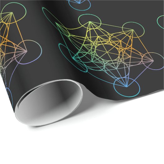 Metatron Würfel-heilige Geometrie Geschenkpapier (Rolleneckpunkt)