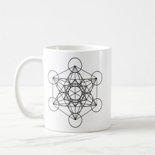 Metatron Würfel-heilige Geometrie Kaffeetasse (Links)