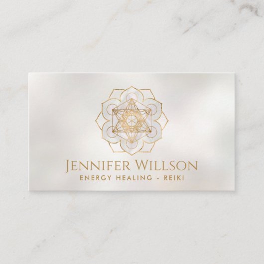 Metatron-Würfel in der Lotus-Blume Visitenkarte (Vorderseite)