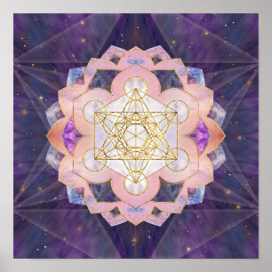 Metatron-Würfel in Gemstone-Lotus Poster