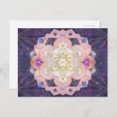Metatron-Würfel in Gemstone-Lotus Postkarte (Vorne/Hinten)