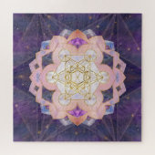 Metatron-Würfel in Gemstone-Lotus Puzzle (Horizontal)