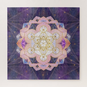 Metatron-Würfel in Gemstone-Lotus Puzzle
