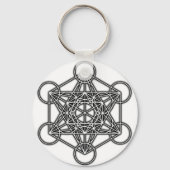 Metatron-Würfel (schwarz) Schlüsselanhänger (Vorderseite)