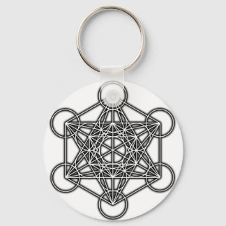 Metatron-Würfel (schwarz) Schlüsselanhänger