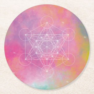 Metatron Zen Erzengel Runder Pappuntersetzer