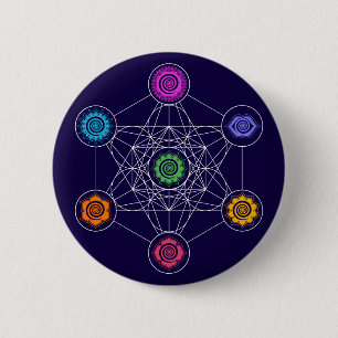Metatronen Cube, Chakras, Kosmische Energiezentren Button