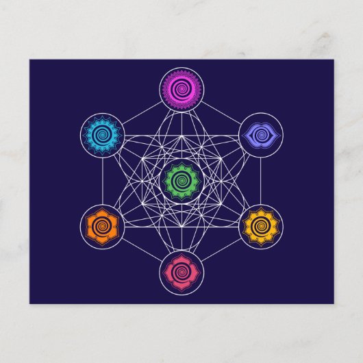 Metatronen Cube, Chakras, Kosmische Energiezentren Flyer (Vorne)