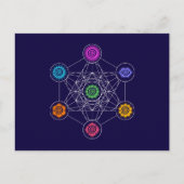 Metatronen Cube, Chakras, Kosmische Energiezentren Postkarte (Vorderseite)