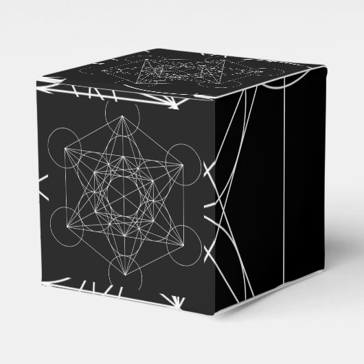 Metatrons Cube Black & White Geschenkschachtel (Vorderseite)