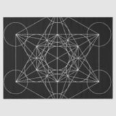 Metatrons Cube Black & White Seidenpapier (Vorderseite)