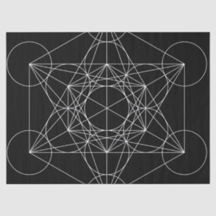 Metatrons Cube Black & White Seidenpapier