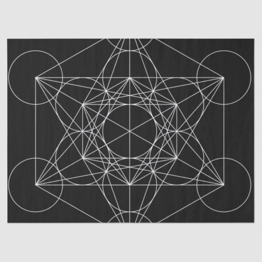 Metatrons Cube Black & White Seidenpapier (Vorderseite)