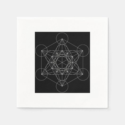 Metatrons Cube Black & White Serviette (Vorderseite)