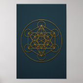 Metatron's Cube Blue & Bronze Poster (Vorne)