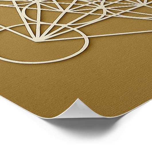 Metatron's Cube Bronze White Poster (Ecke)