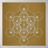 Metatron's Cube Bronze White Poster (Vorne)