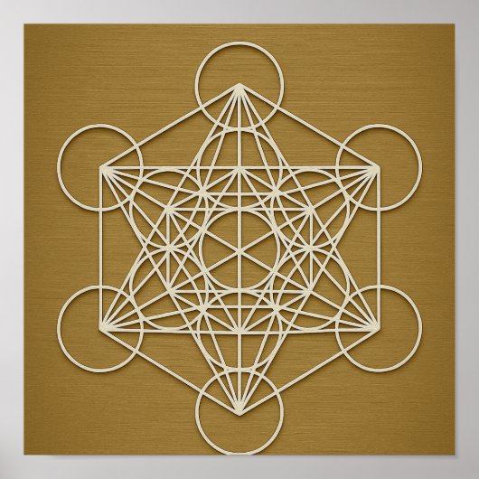 Metatron's Cube Bronze White Poster (Vorne)