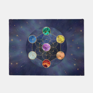 Metatrons Cube Chakras Sacred Geometry Fußmatte