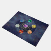Metatrons Cube Chakras Sacred Geometry Fußmatte (Schrägansicht)