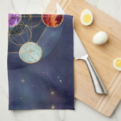 Metatrons Cube Chakras Sacred Geometry Geschirrtuch (Viertel Falte)