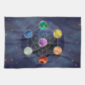 Metatrons Cube Chakras Sacred Geometry Geschirrtuch (Horizontal)