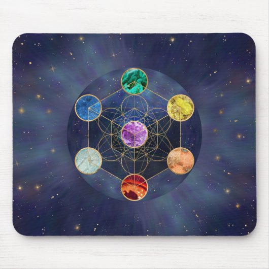 Metatrons Cube Chakras Sacred Geometry Mousepad (Vorne)