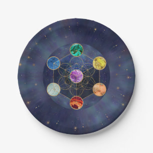 Metatrons Cube Chakras Sacred Geometry Pappteller