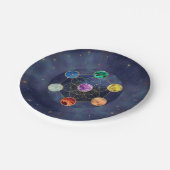 Metatrons Cube Chakras Sacred Geometry Pappteller (Schrägansicht)