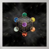 Metatrons Cube Chakras Sacred Geometry Poster (Vorne)