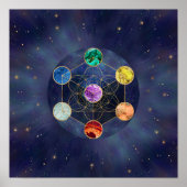 Metatrons Cube Chakras Sacred Geometry Poster (Vorne)