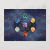 Metatrons Cube Chakras Sacred Geometry Postkarte (Vorderseite)