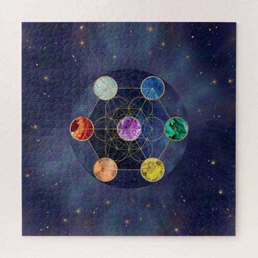 Metatrons Cube Chakras Sacred Geometry Puzzle (Horizontal)