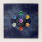 Metatrons Cube Chakras Sacred Geometry Puzzle (Vertikal)