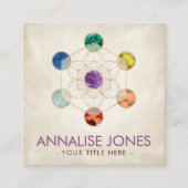 Metatrons Cube Chakras Sacred Geometry Quadratische Visitenkarte (Vorderseite)