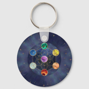 Metatrons Cube Chakras Sacred Geometry Schlüsselanhänger