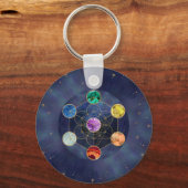 Metatrons Cube Chakras Sacred Geometry Schlüsselanhänger (Vorderseite)