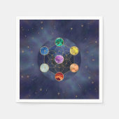 Metatrons Cube Chakras Sacred Geometry Serviette (Vorderseite)