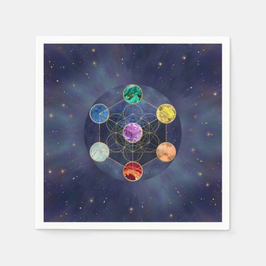 Metatrons Cube Chakras Sacred Geometry Serviette (Vorderseite)