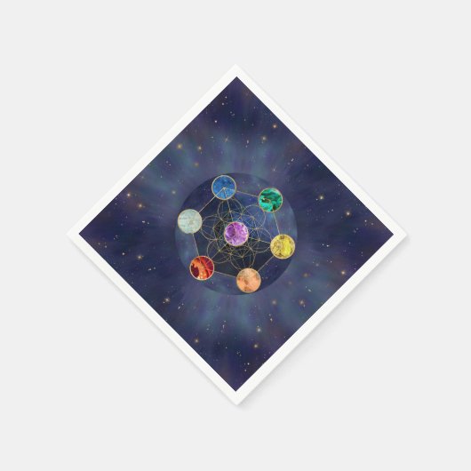 Metatrons Cube Chakras Sacred Geometry Serviette (Ecke)
