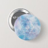 Metatrons Cube Heilige Geometrie Button (Vorne & Hinten)