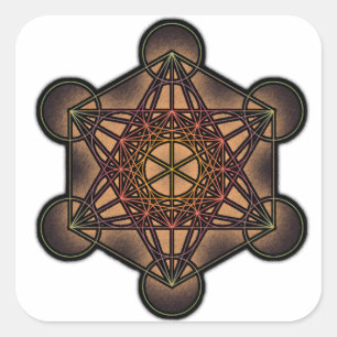 Metatrons Cube - Heilige Geometrie-Symbol Quadratischer Aufkleber
