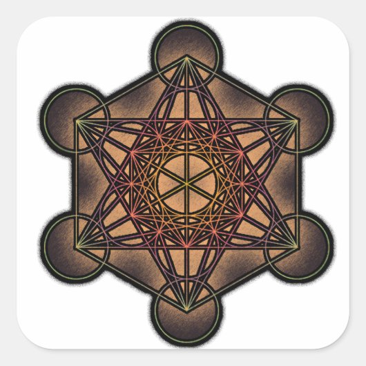 Metatrons Cube - Heilige Geometrie-Symbol Quadratischer Aufkleber (Vorderseite)