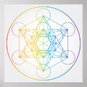 Metatron's Cube Illustration Rainbow Colors Poster (Vorne)